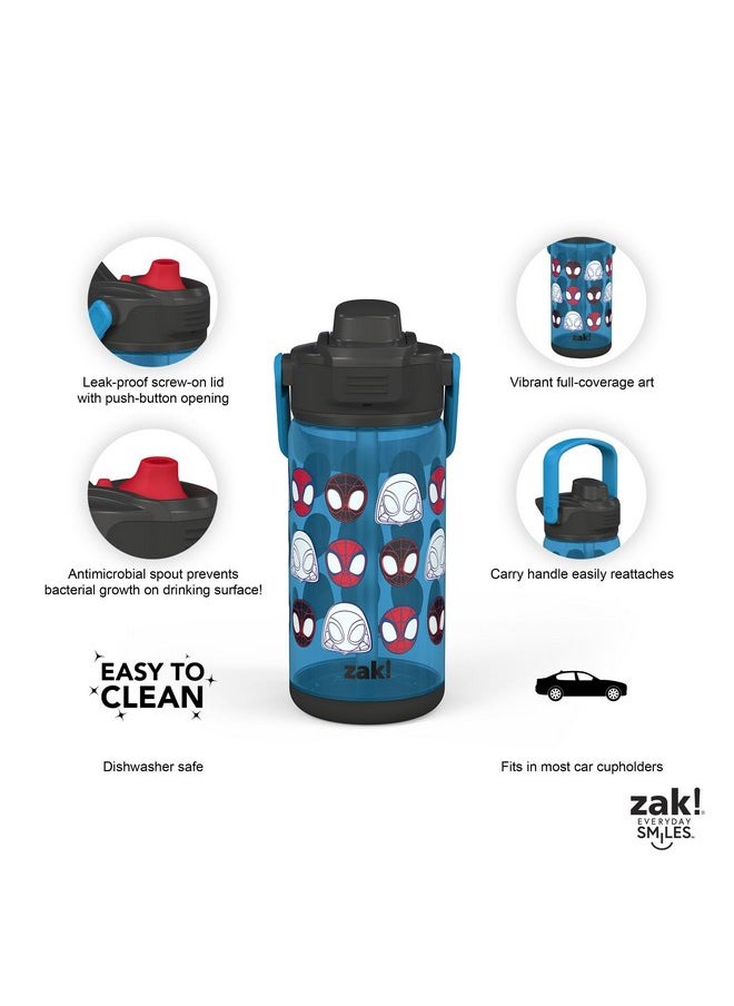 zak! Beacon Bottle Set of 2, Marvel Spidey and His Amazing Friends - 16 oz Each - Durable Plastic - Silicone Spout & Leak-Proof Lid - Dishwasher Safe