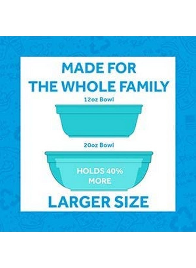 Re-Play Made in USA Set of 4 Flat Toddler Plates and 4 Bowls - Reusable 9