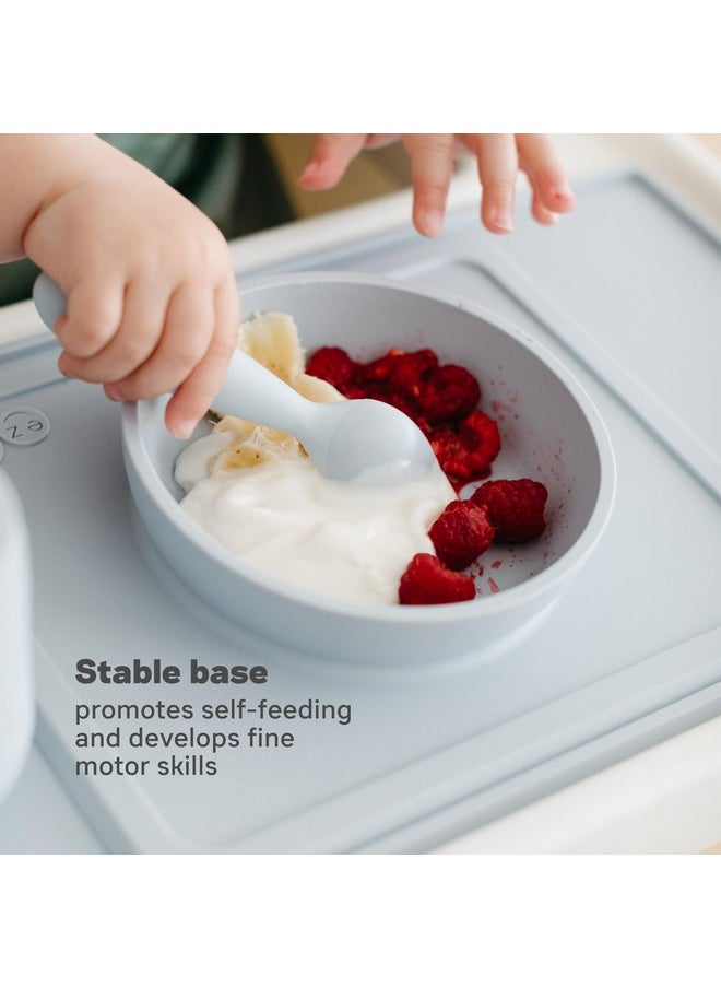 ezpz Mini Bowl - 100% Food Grade Silicone Suction Bowl with Built-in Placemat for Infants + Toddlers Promotes Baby Self-Feeding, Non-Slip, BPA Free, Dishwasher Safe, 237ml - 12 Months+ (Sage)