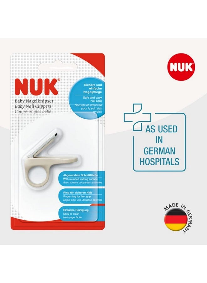 NUK 10256427 Baby Nail Clipper, cuts Tiny Baby Nails Easily, Safe Thanks to Finger Ring for a Secure fit and Rounded Cut Surface, Gray