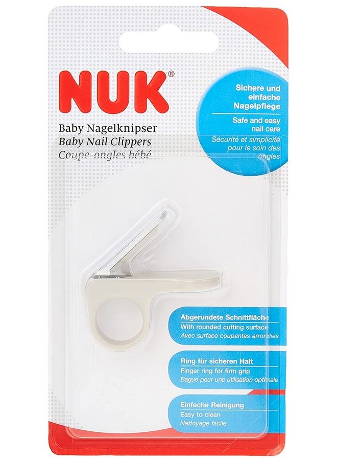 NUK 10256427 Baby Nail Clipper, cuts Tiny Baby Nails Easily, Safe Thanks to Finger Ring for a Secure fit and Rounded Cut Surface, Gray