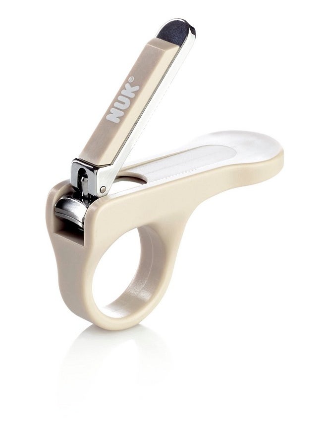 NUK 10256427 Baby Nail Clipper, cuts Tiny Baby Nails Easily, Safe Thanks to Finger Ring for a Secure fit and Rounded Cut Surface, Gray