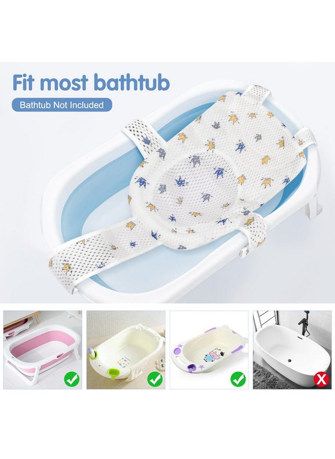 Colorlife Baby Bath Seat Support Net Infant Bathing Seat Support Mat, Adjustable Comfortable Non-Slip Five-Pointed Baby Shower Net Bathtub Sit Up Mesh for Newborn 0-6 Months-Crown(No Bathtub)