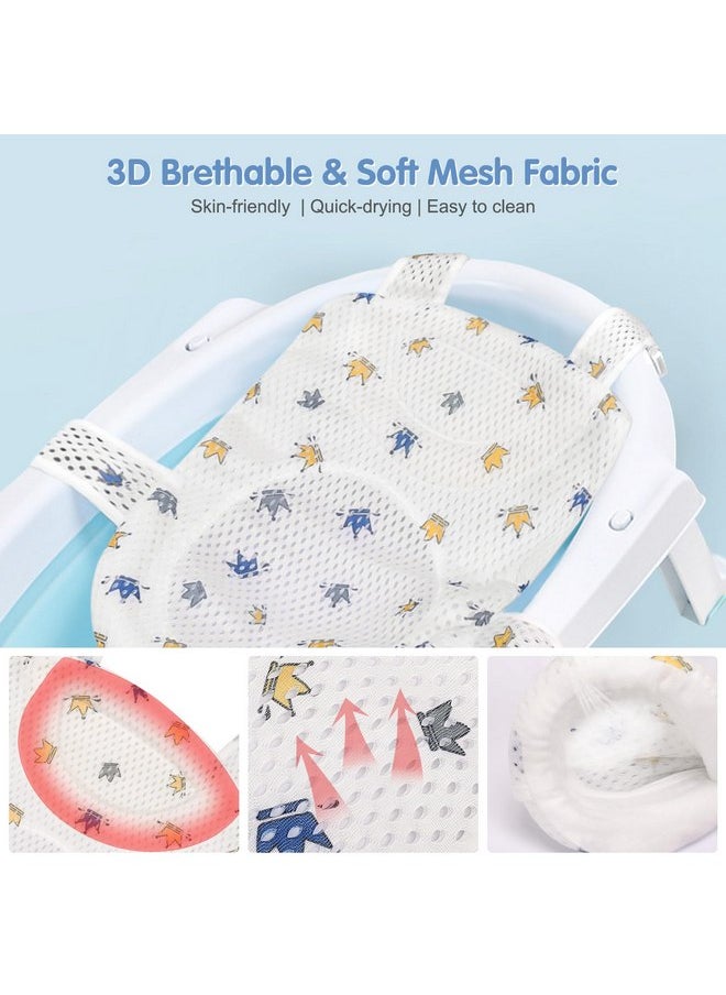 Colorlife Baby Bath Seat Support Net Infant Bathing Seat Support Mat, Adjustable Comfortable Non-Slip Five-Pointed Baby Shower Net Bathtub Sit Up Mesh for Newborn 0-6 Months-Crown(No Bathtub)