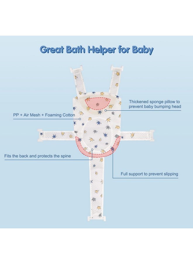 Colorlife Baby Bath Seat Support Net Infant Bathing Seat Support Mat, Adjustable Comfortable Non-Slip Five-Pointed Baby Shower Net Bathtub Sit Up Mesh for Newborn 0-6 Months-Crown(No Bathtub)