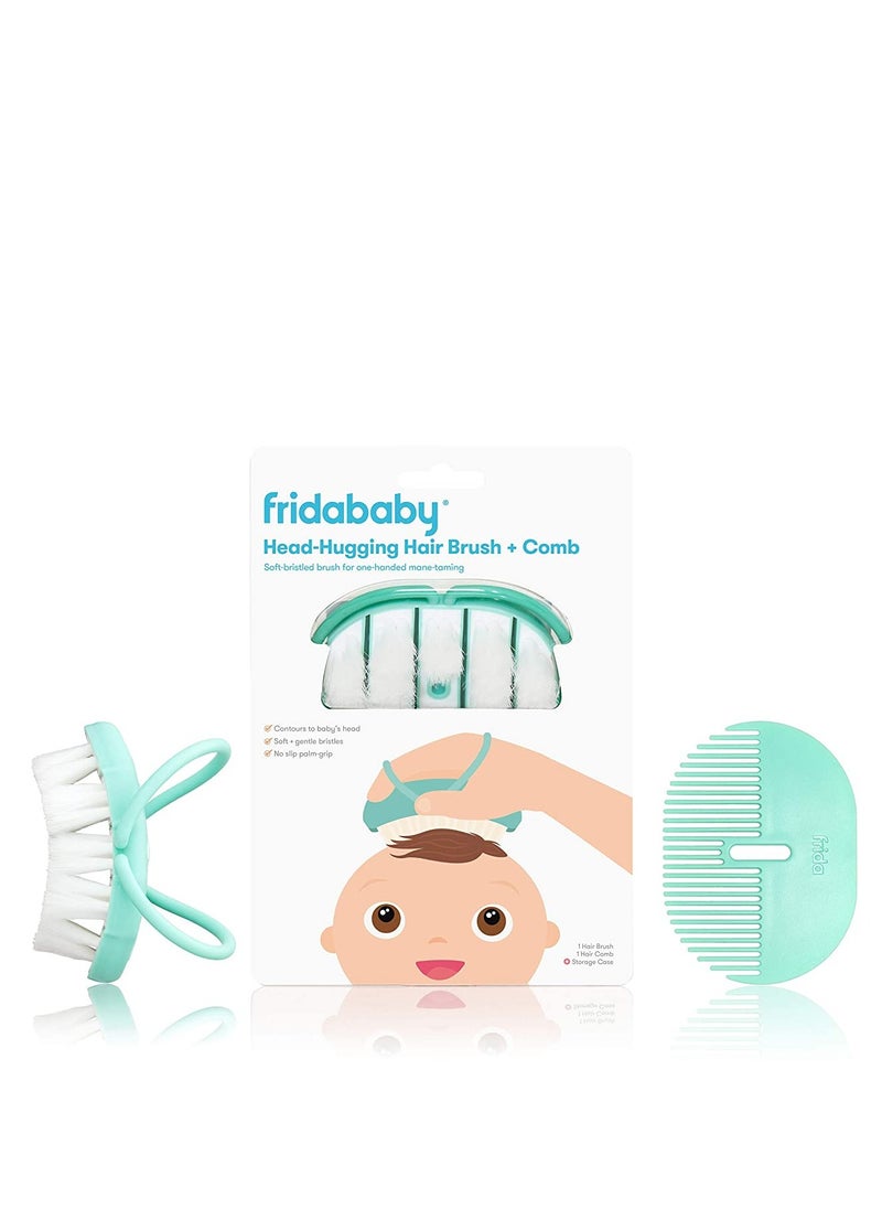 Head-Hugging Baby Hairbrush & Comb Set – Soft Bristles for Gentle Scalp Care, Cradle Cap Relief & Newborn Grooming – Ergonomic, No-Slip Grip for Easy Styling