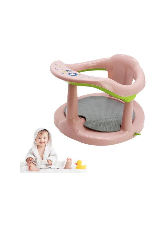 Baby Bath Seat Non-Slip Infant Chair with Suction Cups, Shower Tub Seats Surround Sitting Support for Babies 6 Months & Up, Pink