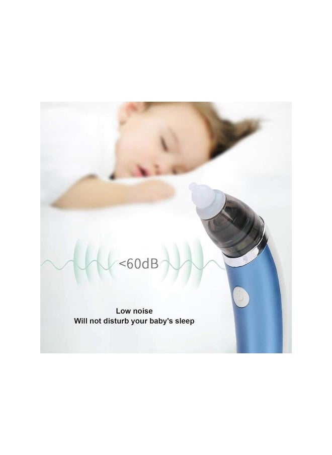 Electric Baby Nasal Aspirator, Silicone 5 Gears Newborn Nose Cleaner, Infant Nasal Mucus Snot Suction Device, Low Noise Nose Cleaning Tool(blue)