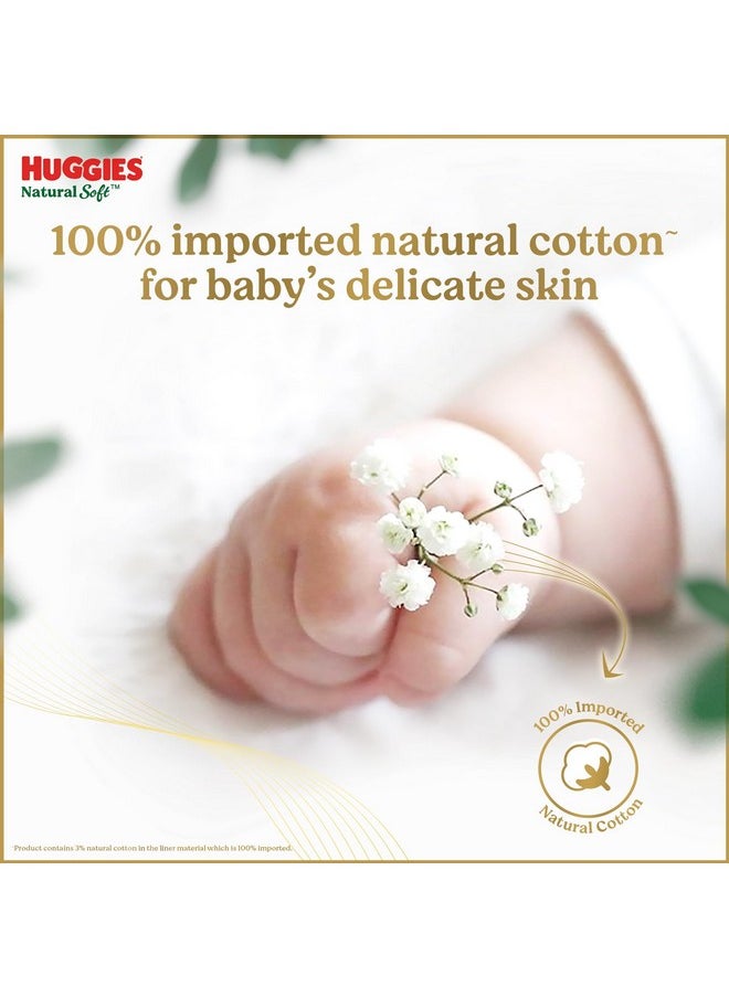 Huggies Natural Soft Premium Baby Diaper Pants, Our No.1 Soft Pants, Large (L) Size (9-14 Kgs), Pack of 32 diapers | Cloud Softness All over with India's 1st Cloud Touch Belt