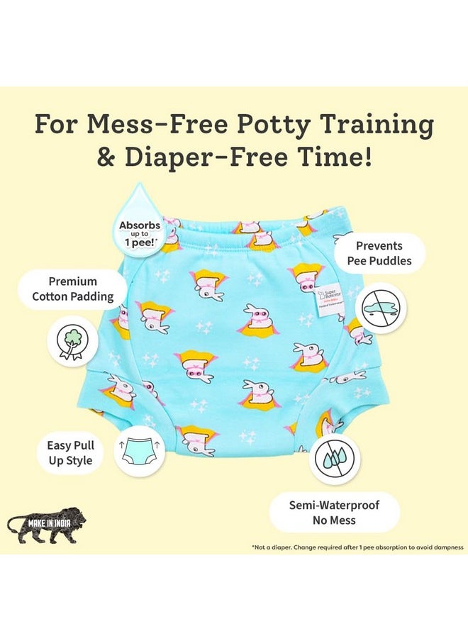 SuperBottoms Padded Underwear For Growing Babies/Toddlers|With 3 Layers Of Cotton Padding & Super DryFeel Layer| Pull-Up For Potty Training & Diaper-Free Time(Bummy World, Size: 0, Pack of 12)