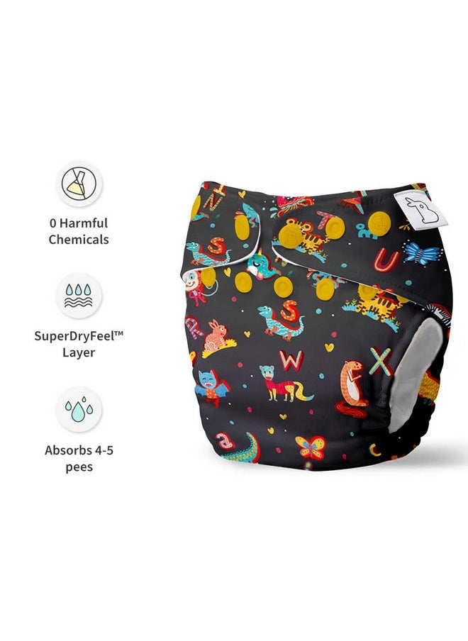 SuperBottoms UNO Freesize Cloth Diaper | Cloth diaper for babies 3M to 3Y | Comes with cloth diaper inserts | 1 Organic cotton Soaker + 1 Booster | Hungry Caterpillar