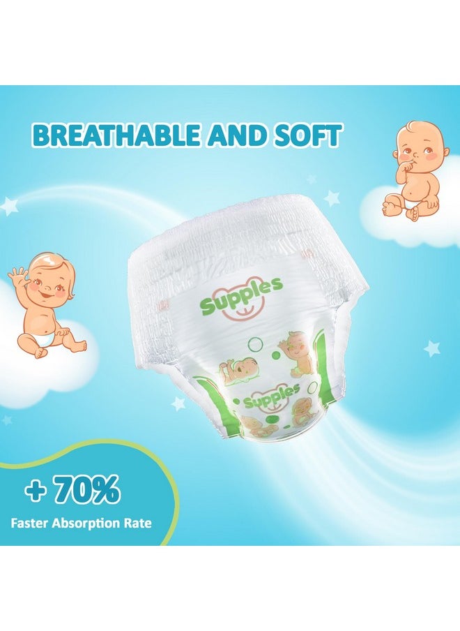 Amazon Brand - Supples Premium Baby Diaper Pants | 44 Baby Diapers | XXXL | 18-35 Kg | 22 x 2 Packs | 12 Hrs Absorption | Cushiony Cotton Soft Fabric | Phthalates-Free | Triple Leak Guard