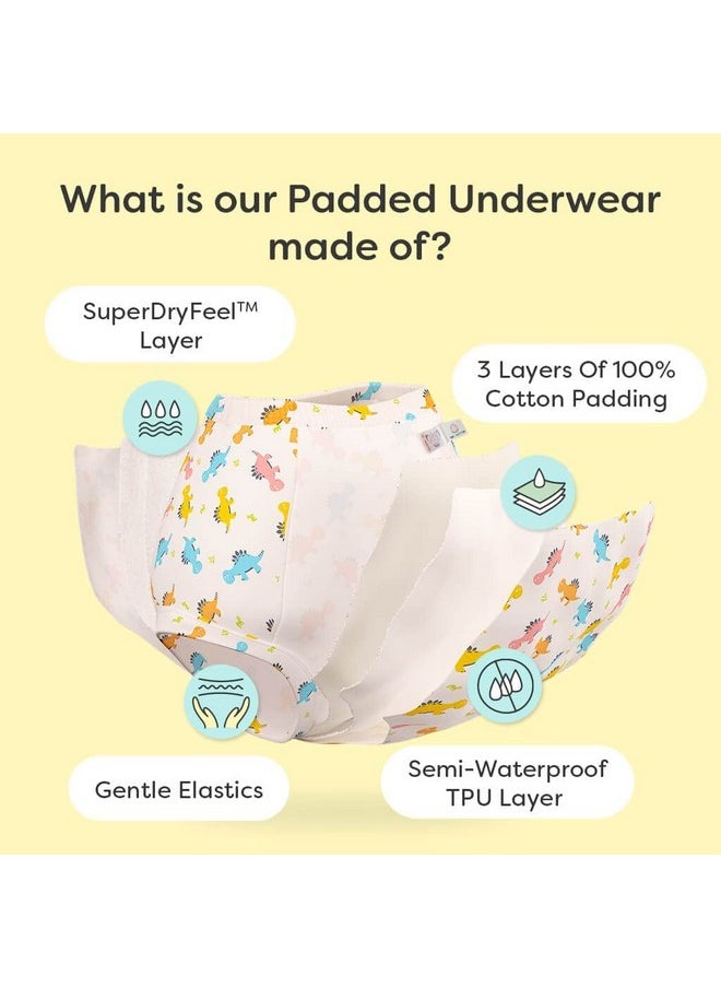 superbottoms Padded Underwear for Growing Babies/Toddlers | with 3 Layers of Cotton Padding & Super DryFeel Layer| Pull-Up for Potty Training (Bum Twister- Hexy flexy, Size: 3, Pack of 2)