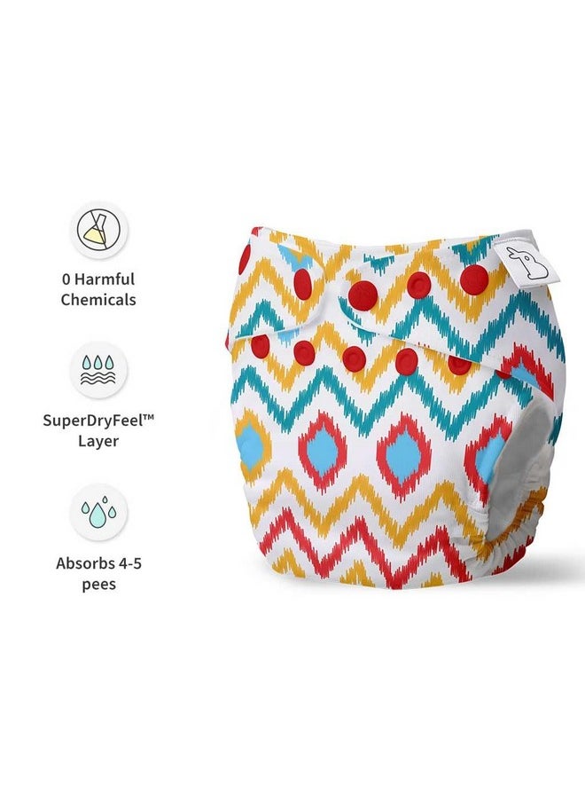 Superbottoms NEW UNO Freesize Cloth Diaper Set of 3| Cloth diaper for babies 3M to 3Y | Washable & Reusable cloth diaper | Comes with cloth diaper insert | 3 Diaper and 3 Organic cotton Soaker.