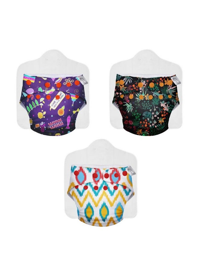 Superbottoms NEW UNO Freesize Cloth Diaper Set of 3| Cloth diaper for babies 3M to 3Y | Washable & Reusable cloth diaper | Comes with cloth diaper insert | 3 Diaper and 3 Organic cotton Soaker.