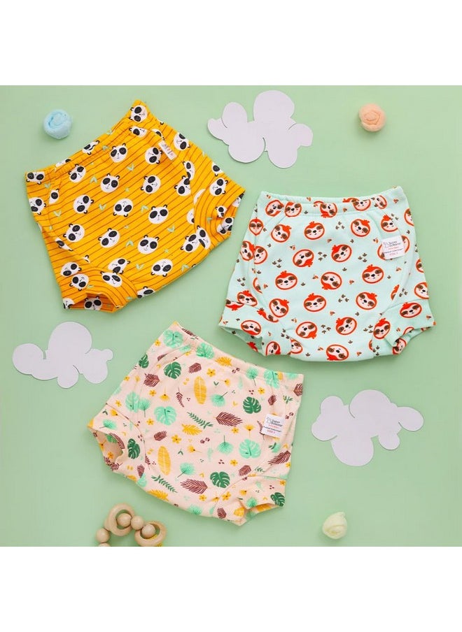 SuperBottoms Padded Underwear For Growing Babies/Toddlers|With 3 Layers Of Cotton Padding & Super DryFeel Layer| Pull-Up For Potty Training & Diaper-Free Time(Jungle Jam, Size: 0, Pack of 3)