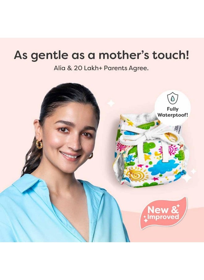 Superbottoms First Love Dryfeel Langot For Newborn Baby | No Mess Langot | Premium Cotton Padding (No Sponge) | Ultra-soft | Mess-free Diaper-free Time | 0-9M | (Printed, Pack Of 6, Small).