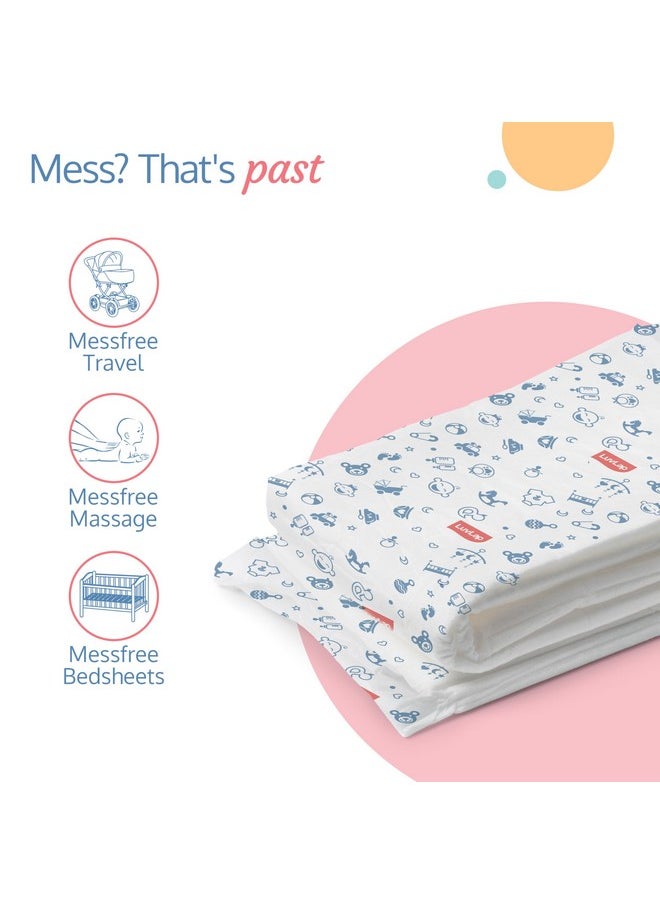 LuvLap Disposable Baby Underpad Cum Changing Mats, 20 Count 60x60 CM Waterproof Pads for Baby, Breathable Underpads act as 100% Water Proof Bed Protector, Non Slip Backsheet, Hypoallergenic