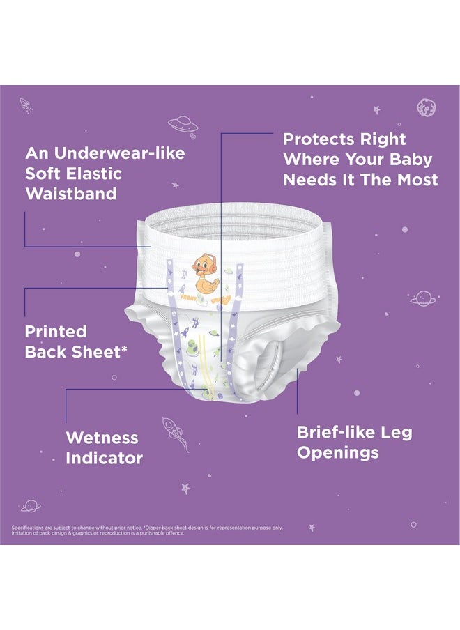 Snuggy Baby Diaper Pants Medium 54 Count (Pack of 1), 6-11 kgs, Rapid Absorption, Anti - Bacterial