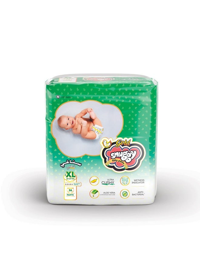 SNUGGY Baby Gold Diaper Pants Extra Large 36 Count (Pack of 1)