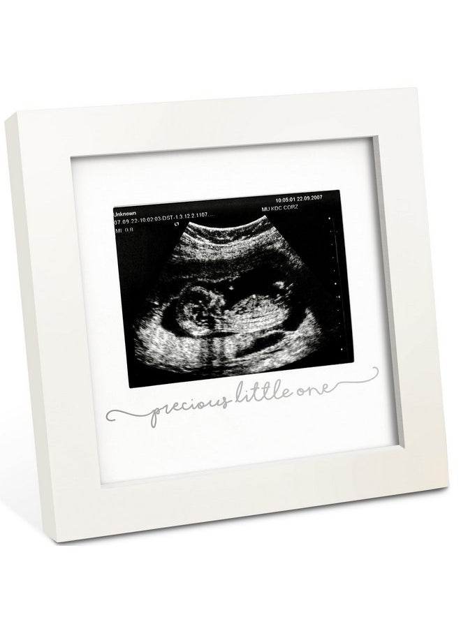 Baby Sonogram Picture Frame - Modern Ultrasound Frame for Mom to Be - Pregnancy Announcement Sonogram Photo Frames - Gender Reveal for Expecting Parents - First Time Dad Gifts (Alpine White)