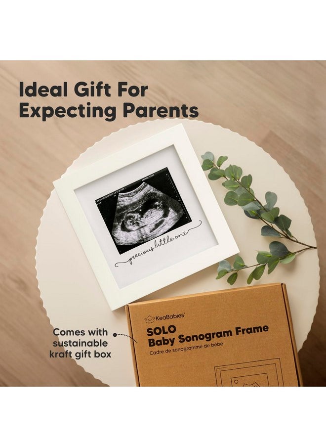 Baby Sonogram Picture Frame - Modern Ultrasound Frame for Mom to Be - Pregnancy Announcement Sonogram Photo Frames - Gender Reveal for Expecting Parents - First Time Dad Gifts (Alpine White)