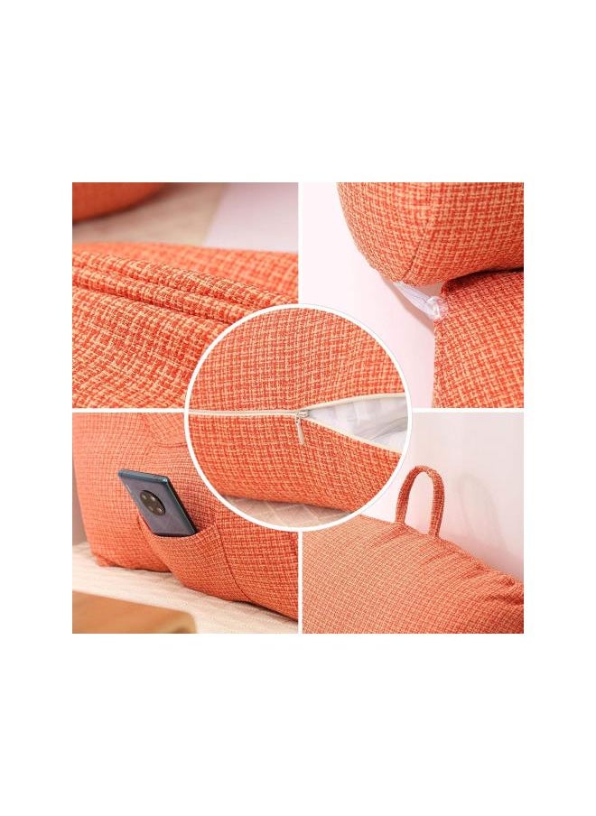 Bed Rest Reading Pillow - Soft Comfortable Removable Bedrest Pillows with Arm Rests and Neck Roll Pillow for Reading Watching TV in Bed, Floor or Sofa