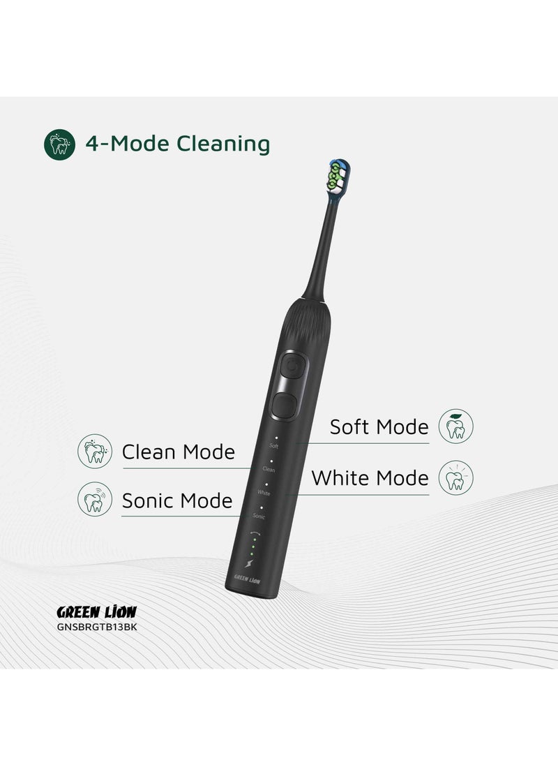 4 Mode Cleaning 3000 VPM Smart Brush 60° Ultrawide with Multifunctional Servo Motor & 80 Uses in Single Charge / Soft Mode / Sonic Mode / Clean Mode / White Mode / 30s Vibration Reminder / 2 Minutes Smart Timing - Black