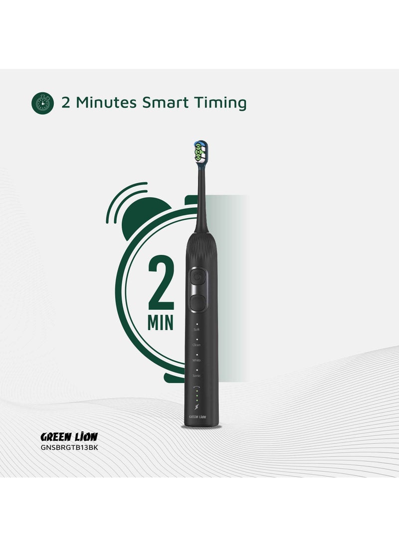 4 Mode Cleaning 3000 VPM Smart Brush 60° Ultrawide with Multifunctional Servo Motor & 80 Uses in Single Charge / Soft Mode / Sonic Mode / Clean Mode / White Mode / 30s Vibration Reminder / 2 Minutes Smart Timing - Black