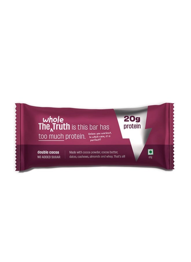 High Protein Double Cocoa 20G Protein Bar Pack Of 5 X 67G Each No Added Sugar No Preservatives No Artificial Flavours All Natural
