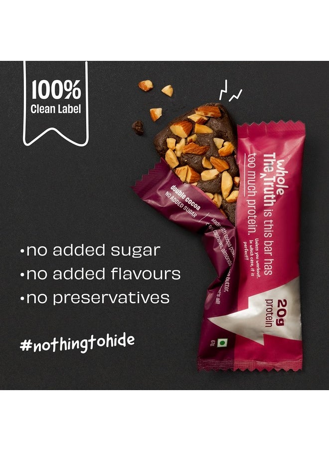 High Protein Double Cocoa 20G Protein Bar Pack Of 5 X 67G Each No Added Sugar No Preservatives No Artificial Flavours All Natural