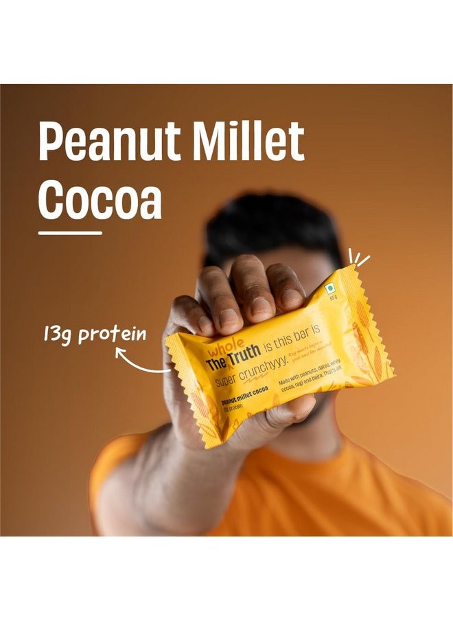 | 13G Protein Bar | Peanut Millet Cocoa | Pack Of 6 X 55G | No Refined Sugar | No Added Flavours | No Preservatives