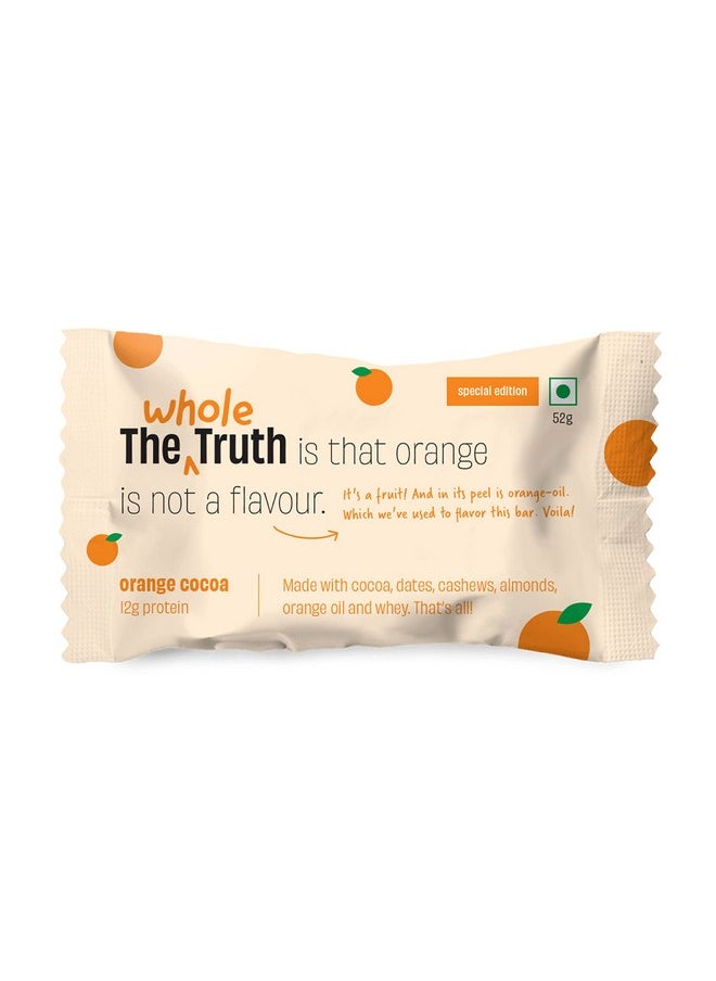 Protein Bars - Orange Cocoa Pack Of 6 (6 X 52G) All Natural, No Added Sugar