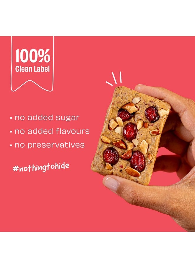 Protein Bars | Assorted Pack Of 6 X 52G (3 Double Cocoa + 3 Cranberry) | No Added Sugar | No Preservatives | No Artificial Sweeteners | No Gluten Or Soy | All Natural Ingredients