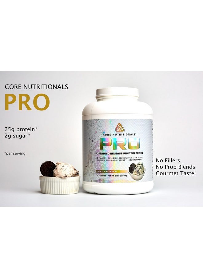 Pro Sustained Release Protein Blend, Digestive Enzyme Blend, 25G Protein, 2G Carb, 69 Servings (Cookies N Cream)