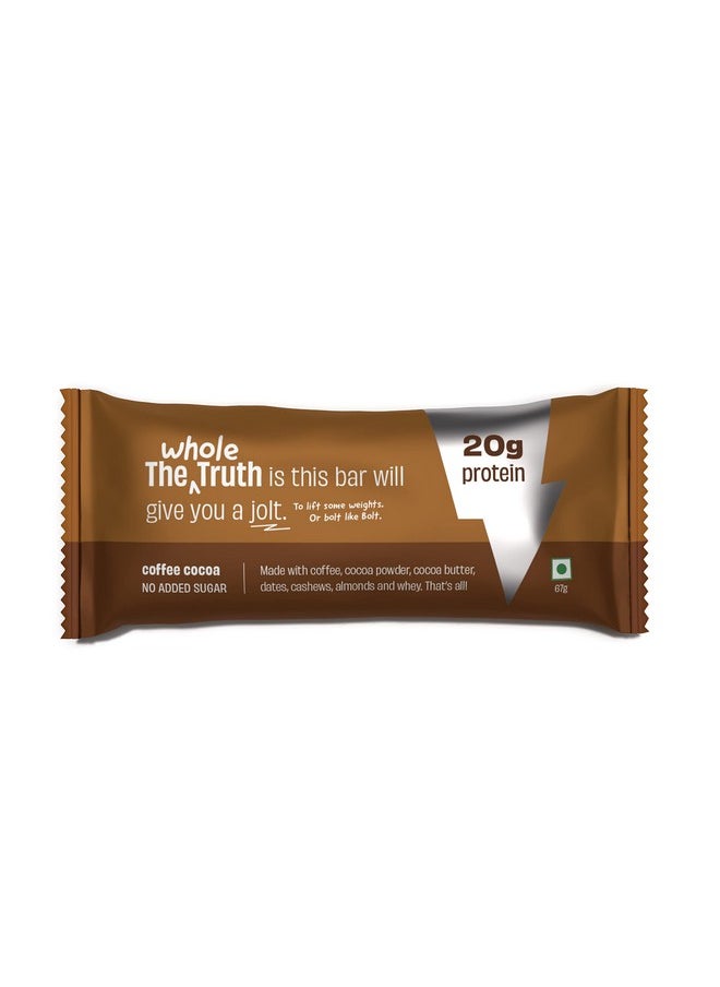 High Protein Coffee Cocoa 20G Protein Bar Pack Of 5 X 67G Each No Added Sugar No Preservatives No Artificial Flavours All Natural