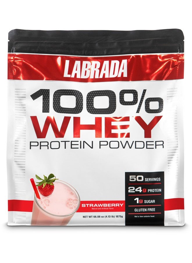 Labrada Nutrition 100% Whey Protein Powder, Strawberry, 4.13 lb