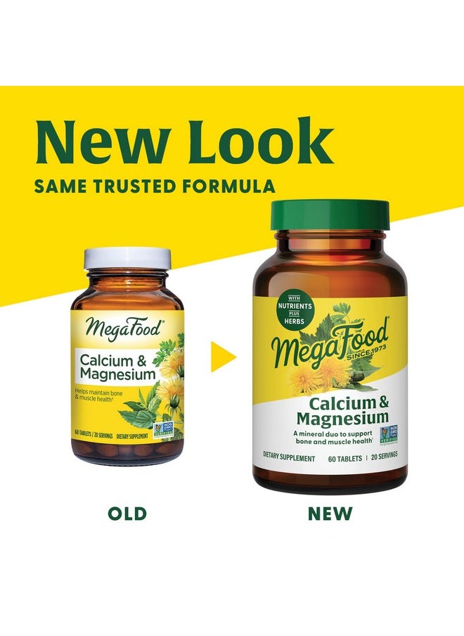 MegaFood Calcium Magnesium Supplement - with fermented Magnesium Glycinate - Supports Bone Health & Heart Health - Calcium & Magnesium Supplement for Men & Women - Non-GMO - 90 Tabs (30 Servings)