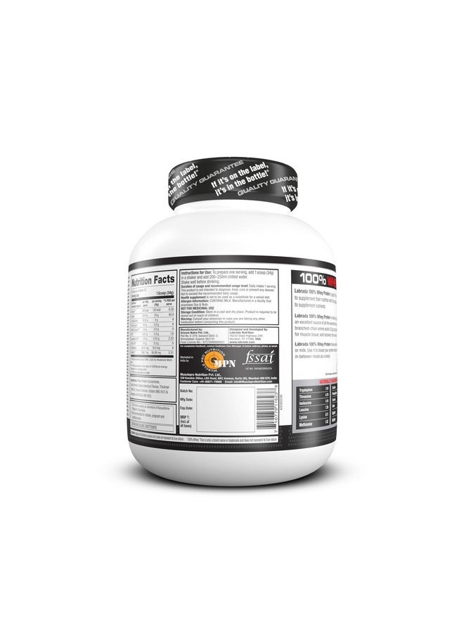 100% Whey Protein 4 Lbs (1.8 Kg) (Chocolate) (24G Protein, 0G Sugar, Whey Protein Concentrate, 53 Servings)