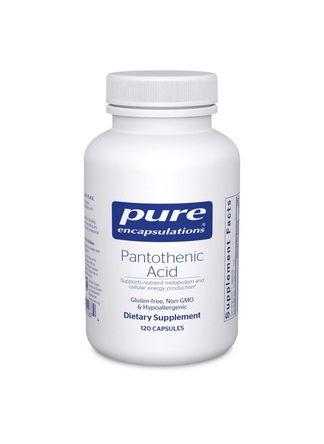 Pure Encapsulations Pantothenic Acid | Hypoallergenic Supplement Supports Cellular Energy Production, Adrenal and Cardiovascular Health | 120 Capsules