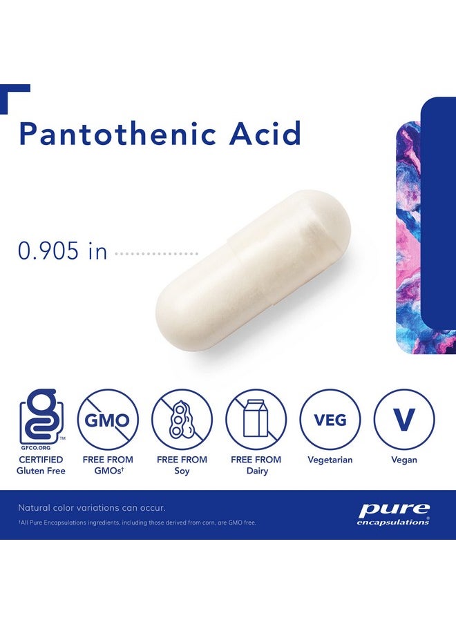 Pure Encapsulations Pantothenic Acid | Hypoallergenic Supplement Supports Cellular Energy Production, Adrenal and Cardiovascular Health | 120 Capsules