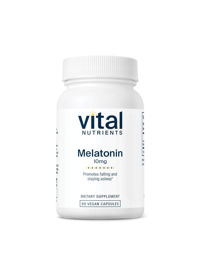 Vital Nutrients Melatonin 10mg | Vegan | Sleep Supplement to Support The Body's Natural Sleep Cycle* | Gluten, Dairy, Soy Free | 60 Capsules