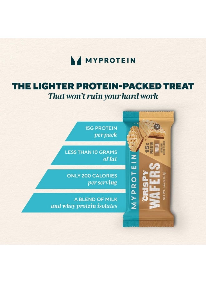 Myprotein Protein Bars, Crispy Protein Wafers, 15g High Protein Snacks, Box of 10 Vanilla Wafers Packs, Milk & Whey Protein Isolate, Light & Crunchy Snack Bars, Delicious Protein Bar Squares