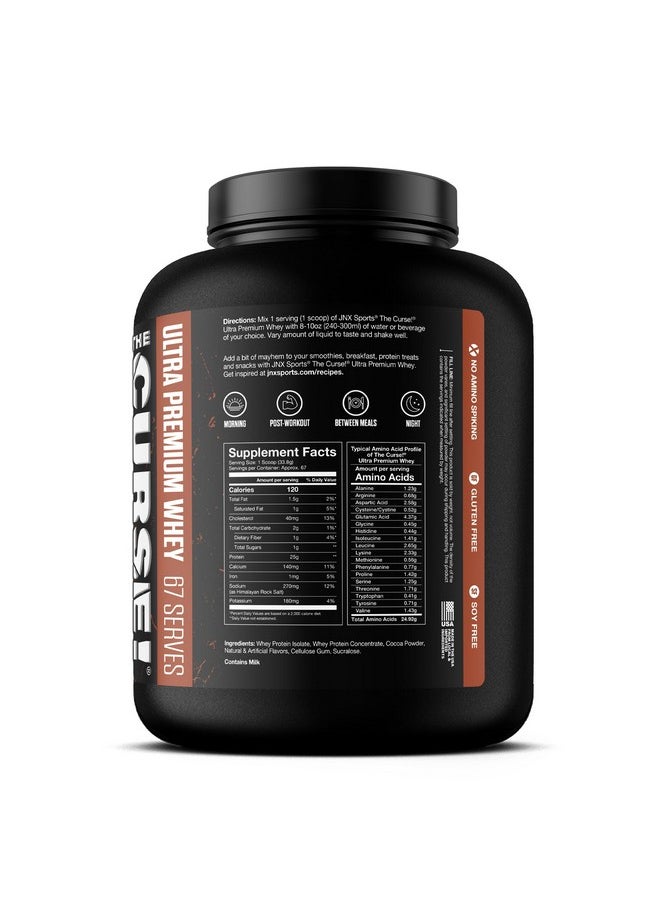JNX SPORTS The Curse! Ultra Premium Whey Protein Powder Double Chocolate 5lb | 25g Protein Per Serve, Primary Source Whey Isolate
