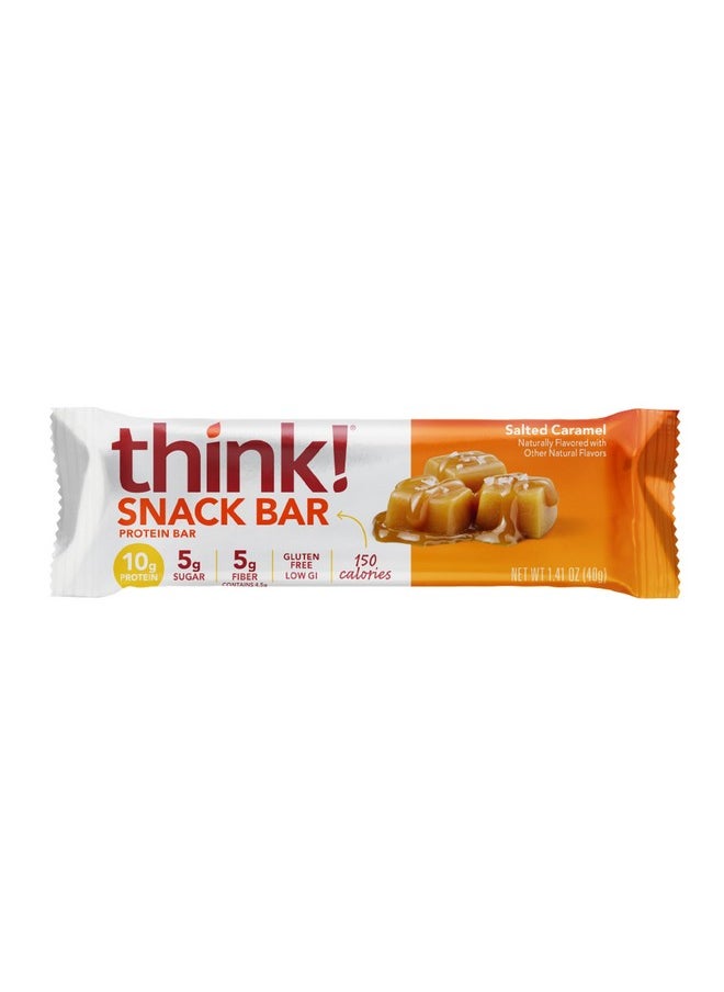 think! Protein Bars with Chicory Root for Fiber, Salted Caramel, Snack Bars without Artificial Sweeteners, 1.4 Oz, 10 Ct