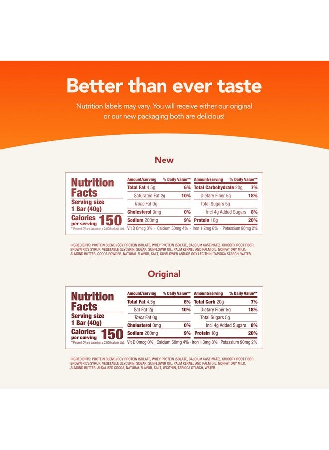 think! Protein Bars with Chicory Root for Fiber, Salted Caramel, Snack Bars without Artificial Sweeteners, 1.4 Oz, 10 Ct