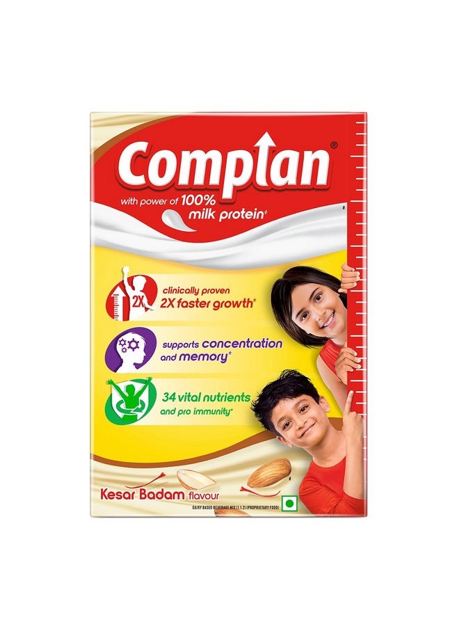 Nutrition Drink Powder For Children, Kesar Badam Flavour, 500 G Carton | Nutrition Drink For Kids With Protein & 34 Vital Nutrients