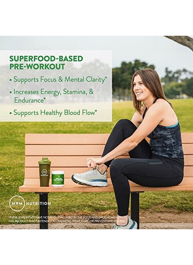 MRM Nutrition Organic Pre-Workout Powder | Island Fusion Flavored | Superfoods + 150mg Natural Caffeine + adaptogens | Clean Energy + Focus| Healthy Blood Flow | Vegan + Non-GMO | 20 Servings