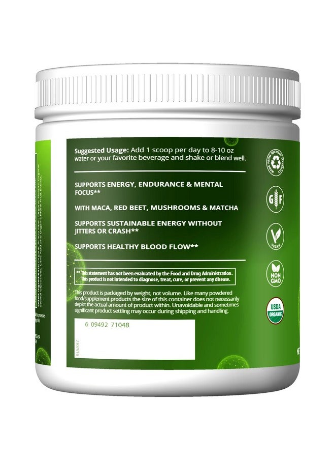 MRM Nutrition Organic Pre-Workout Powder | Island Fusion Flavored | Superfoods + 150mg Natural Caffeine + adaptogens | Clean Energy + Focus| Healthy Blood Flow | Vegan + Non-GMO | 20 Servings