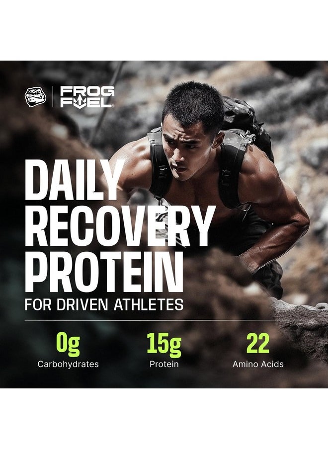 Frog Fuel Power Regular Protein Shot, 15g Protein Nano-Hydrolyzed Grass Fed Collagen, Post Workout, Gluten Free, Fat & Sugar Free, 22 Amino Acids, 0 Carbs, Berry, 1 oz Packets, 24 Pack